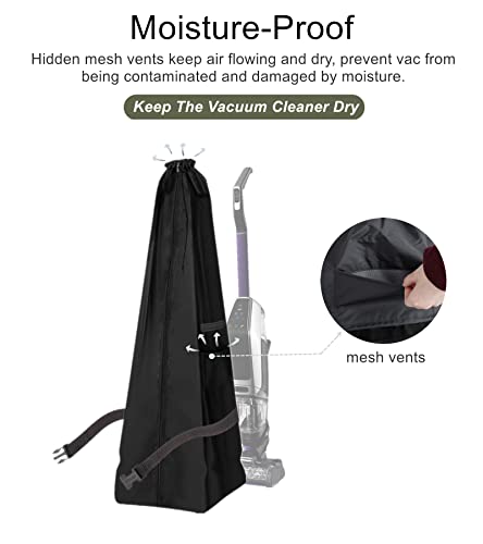 Upright Vacuum Cleaner Cover, Falezern Vacuum Covers Upright Decorative, Waterproof And Dustproof, With Adjustable Drawstring, Black Thickened Protective Cover For Upright Vacuum Cleaner, Rug Cleaner. #TOP4