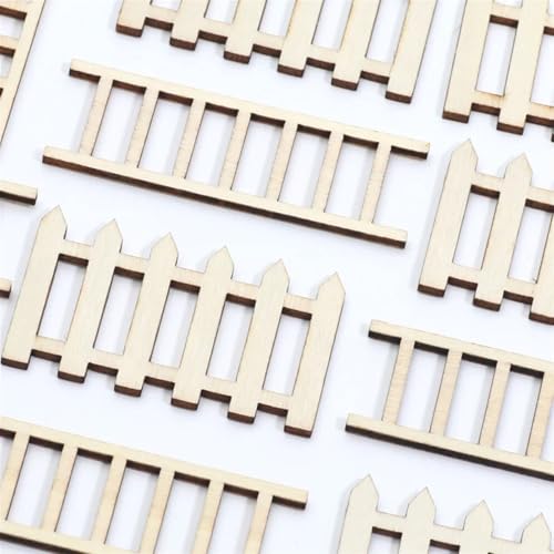 Vallas de jardín de madera personalizables para decorar maquetas y casas de muñecas de madera 3