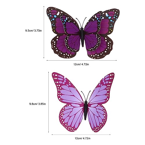HOMSFOU 44PCS 3D Butterfly Wall Decals, Removable Butterfly Wall Stickers Decorations DIY Art Decor for Girls Bedroom Bathroom - Image 2