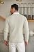 COOFANDY Herren Pullover Rundhals Feinstrick Slim Fit Elegangt Pulli Weiß M