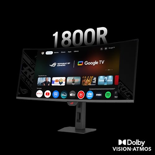 Image of ASUS ROG Strix 34 inch OLED Curved Ultrawide Gaming Monitor (XG34WCDMTG) - 240Hz, 0.03ms, FreeSync & GSYNC Compatible, WiFi 6, NVIDIA GeForce Now, Dolby Vision, Dolby Atmos
