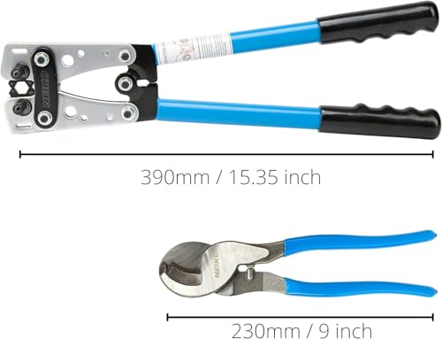 NEIKO 02039A Lug Crimping Plier and Cable Cutter Set, Battery Cable Crimping Tool, 8-0 AWG, 6mm - 50mm, Electrician Wire Crimper Tool by NEIKO - Used condition - US$24.95