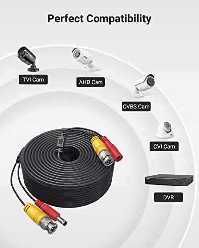 ANNKE (4) 150 Feet Video Power Cable for Security Camera System, All-in-One BNC Extension Surveillance Camera Cable for CCTV Security DVR System Installation, Free 4 x BNC Connectors Included - Thumbnail 4