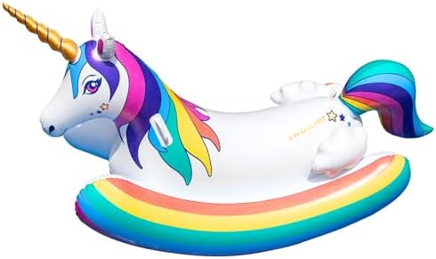 SWIMLINE Original Rainbow Unicorn Rocking Pool Float Toy | with E...