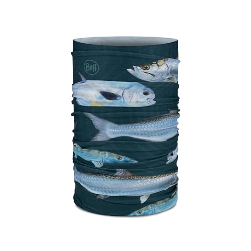 Image of BUFF CoolNet UV Neck Gaiter, UPF 50 Sun Protection, Breathable, Versatile, Quick Dry Face Mask, Fishing Designs, Adult Size