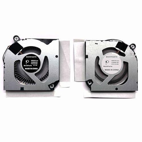 Image of BestParts New CPU+GPU Cooling Fan Replacement for Acer Predator Triton 300 (PT315-53),P/N: 23.QDQN2.002, 23.QDQN2.001 (GPU Fan-5th Gen All-Metal AeroBlade 3D Fan, CPU Fan-ABS Fan)