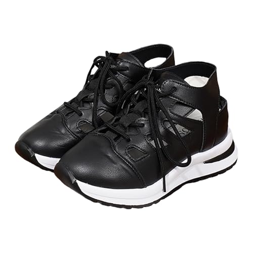 Sandales romaines montantes noires en grande taille 43 pour femmes
