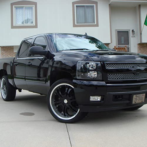 A And P Headlight Assembly Kit-Compatible With 2007-2014 Silverado 1500 2500 3500-Black Housing Clear Reflector Driver And Passenger Side #TOP4