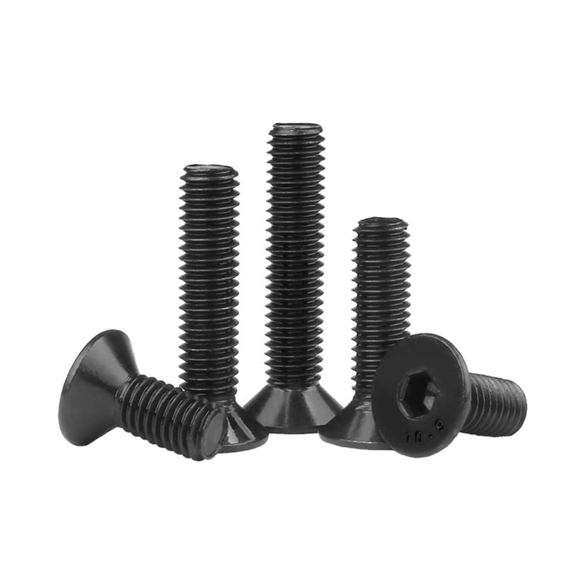 M3 x 30mm 100 Pcs Countersunk Bolts Grade 10.9 Carbon Steel Hex Socket Cap Screw Flat Head Allen Bolts Machine Screws Fasteners