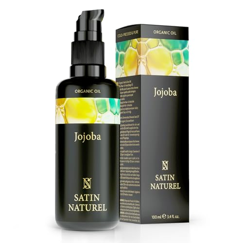 Satin Naturel Bio Jojobaöl 100ml – 100% Rein & Kaltgepresst – Gesichtsöl & Körperöl für Haut, Haare & Nägel – Vegane Naturpflege mit Anti-Aging-Effekt & Feuchtigkeit