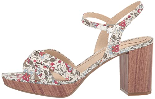 Lifestride Women's Lucky Heeled Sandal, Red Multi Floral Fabric, 9 #TOP7