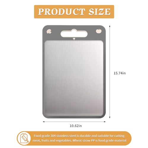 Xinhuishqz Cutting Board Double Sided,Stainless Steel Cutting Board For Kitchen thumb #3