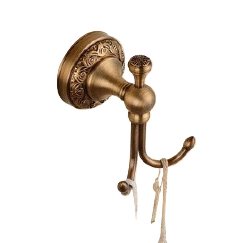 LCANALLYMS Wall hooks, Coat Hook Bathroom Hooks Solid Brass Accessories Set Robe Paper Holder Towel Bar Soap Basket Sets(Robe Hook)