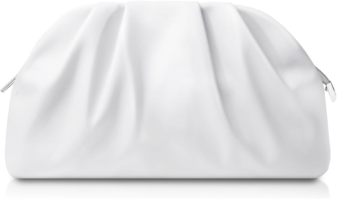 Clutch Purse for Women Soft Pleated PU Wedding Clutch, Elegant Evening Bag for Galas, Proms,Cocktail Parties