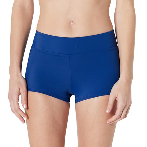 Amazon Essentials Womens Boy Short Swim Bikini Bottom with Full Coverage Deep Blue X-Small