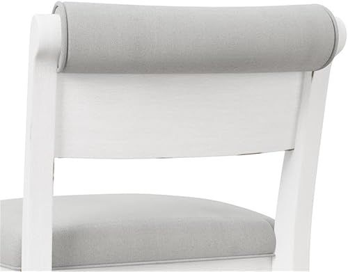 Miniatura 8 de Hillsdale Clarion Taburete giratorio tapizado de madera y altura de mostrador, color blanco mar