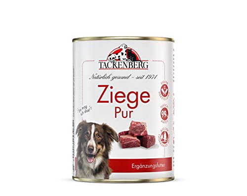 TACKENBERG Ziege Pur Nassfutter Dose für Hunde - Hundefutter in Premiumqualität - natürlich getreidefrei, 6 x 400 g