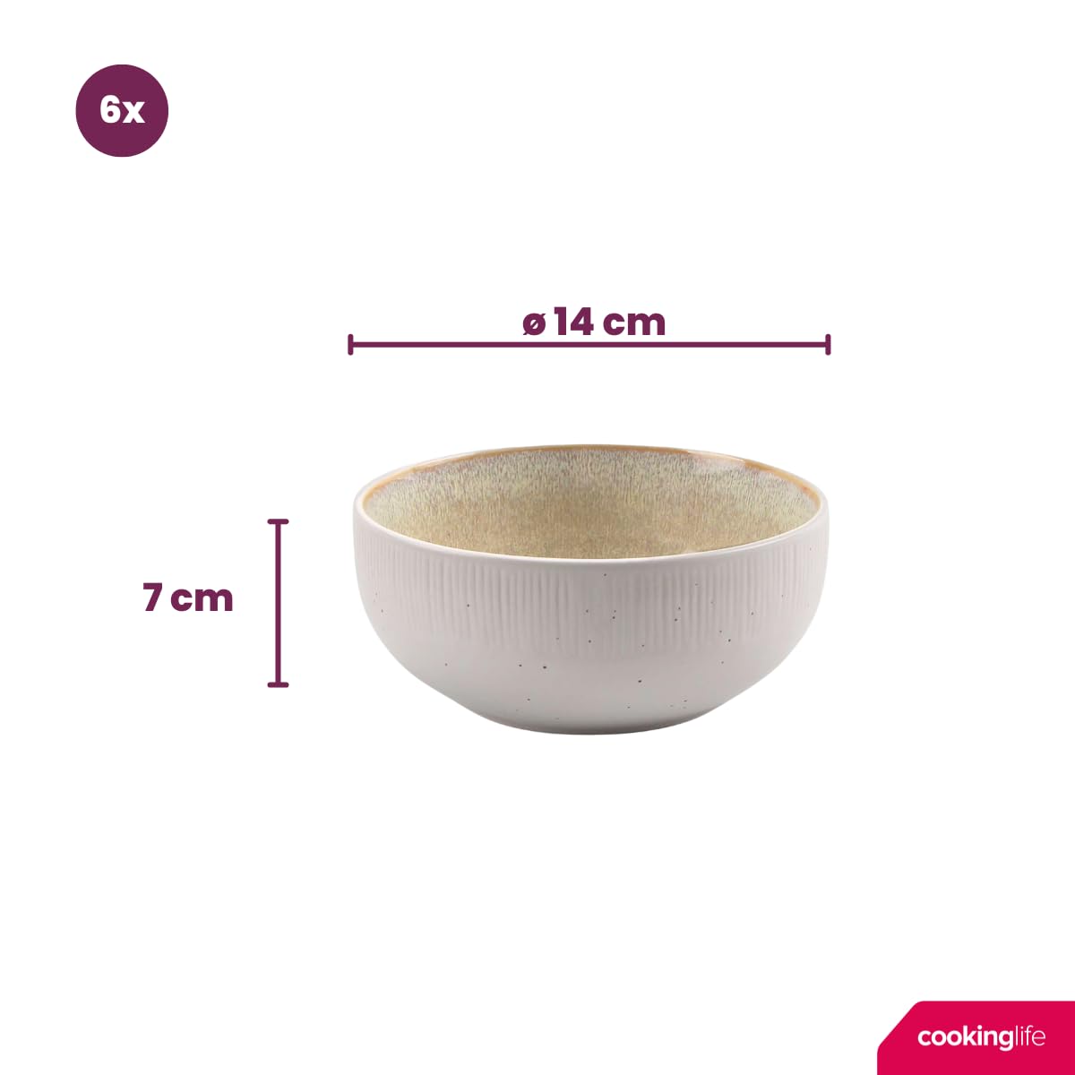 Cookinglife Miski Nola Sand ø 14 cm - 6 sztuk