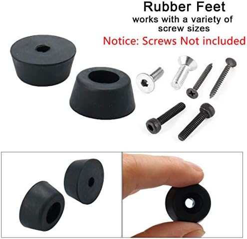 sourcingmap 4pcs Rubber Feet Bumper Furniture Sofa Table Amplifier Speaker Cabinet Leg Pads Floor Protector Black, D25x20xH11mm