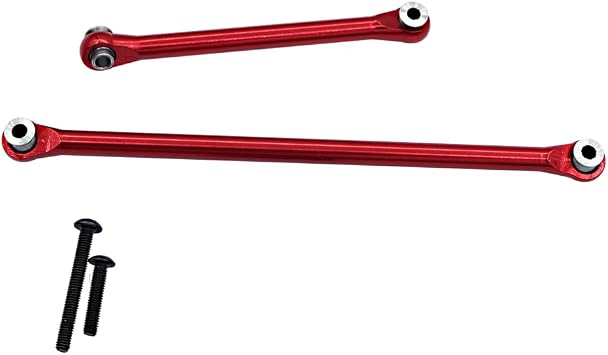 Steering Rod Tie Links for Axial 1/18 UTB18 Capra RC Car, 1 Set Metal Steering Servo Link Turnbuckle Rod Linkage Red