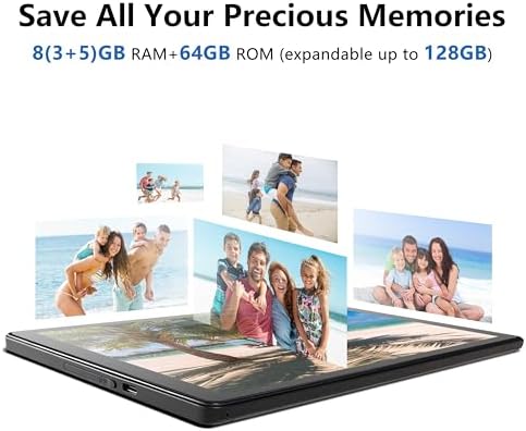 Tibuta Android 15 Tablet 10.1 Inch | 8GB RAM 64GB Storage | Quad-Core, 6000mAh, HD IPS Screen | 5MP+8MP Cameras | Wi-Fi, Bluetooth | w/Protective Case — view 4