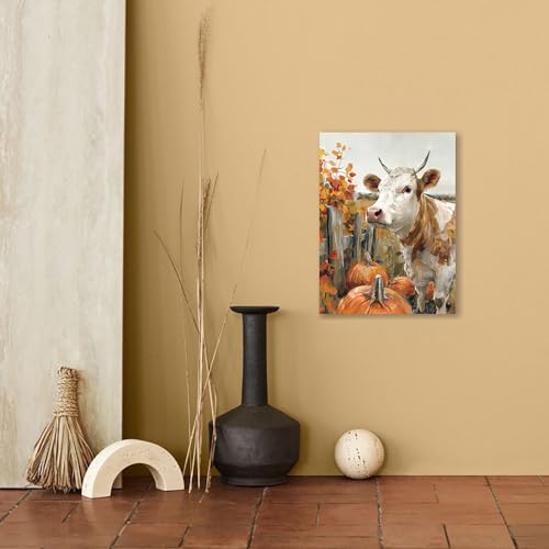 Kunstorner-Farmhouse-Fall-Wall-Art-Cow-Pictures-Wall-Decor-Farmhouse-Animal-Print-Pictures-Framed-Farmhouse-Colorful-Cow-Picture-Painting-16x24inch Kunstorner Farmhouse Fall Wall Art Cow Pictures Wall Decor Farmhouse Animal Print Pictures Framed Farmhouse Colorful Cow Picture Painting 16x24inch