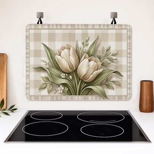 Plaque de protection beige à fleurs pour décoration de cuisine rustique - 6