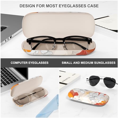 Image of Eyeglasses Case, Portable Hard Shell Protective Case for Glasses, Eyeglass Holder Box for Women with Cleaning Cloth