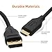 Amazon Basics DisplayPort to HDMI Display Cable, Uni-Directional, 4k@30Hz, 1920x1200, 1080p, Gold-Plated Plugs, 10 Foot, Black