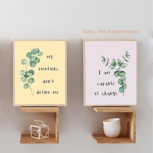Image of TANXM Unframed Mental Health Canvas Wall Art Set of 4 | Anxiety Therapy Radical Acceptance Quote Decor for School Study Room, Positive Motivational Prints, 8x10 Inch
