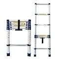 Telesladder Telesladders Multi-Purpose Extendable Ladder Telesladder 26Ft/ 23Ft/ 20Ft/ 16Ft/ 15Ft/ 10Ft/ 6.6Ft Tall Extendable Telesladder, Home Loft Office Telescoping Ladder/5.4M