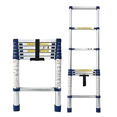 Telesladder Telesladders Multi-Purpose Extendable Ladder Telesladder 26Ft/ 23Ft/ 20Ft/ 16Ft/ 15Ft/ 10Ft/ 6.6Ft Tall Extendable Telesladder, Home Loft Office Telescoping Ladder/5.4M