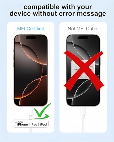 Image of iPhone Charger Lightning Cable 3FT+6FT 2Pack,[Apple MFi Certified] USB A to Lightning Cable Nylon Braided iPhone Fast Charging Cable Cord for iPhone 14 13 12 11 Pro Max / /XS /XR /8 /7 /6 /5 /SE,iPad,AirPods