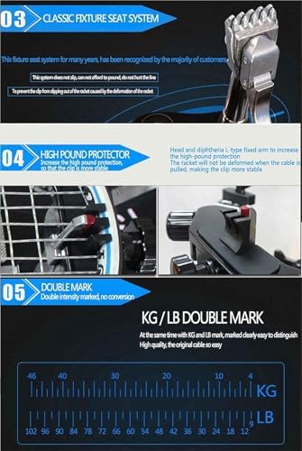 Incordatrice professionale per racchette, sistema fisso a 6 punti per una tensione precisa, ideale per racchette da tennis, badminton e squash