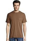 Hanes Men's Men's Workwear Short Sleeve Tee (2-Pack) Shirt, Army Brown, Medium