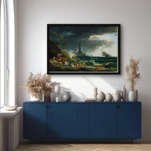 Toile Vernet Tempête sur la côte méditerranéenne 61x91 cm