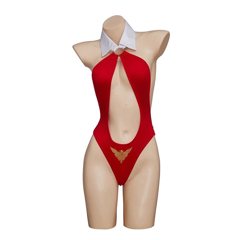 VEECOOCOS Vampirella Cosplay Costume Women's Sexy Red Bikini Jumpsuit - P