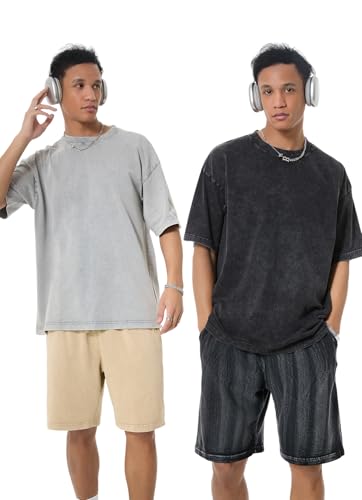 Oversized T Shirts for Men Vintage T Shirts Cotton Heavyweight Washed Loose Fit Short Sleeve Baggy Unisex Tee Tops2