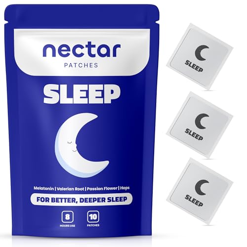 Image of Nectar Sleep Patches for Adults - Melatonin Patch with Valerian | Sleep Support Sticker for Restful Nights | Sleepy Stickers a Restful Night - Sleeping Patches for Men & Women | 10 Count