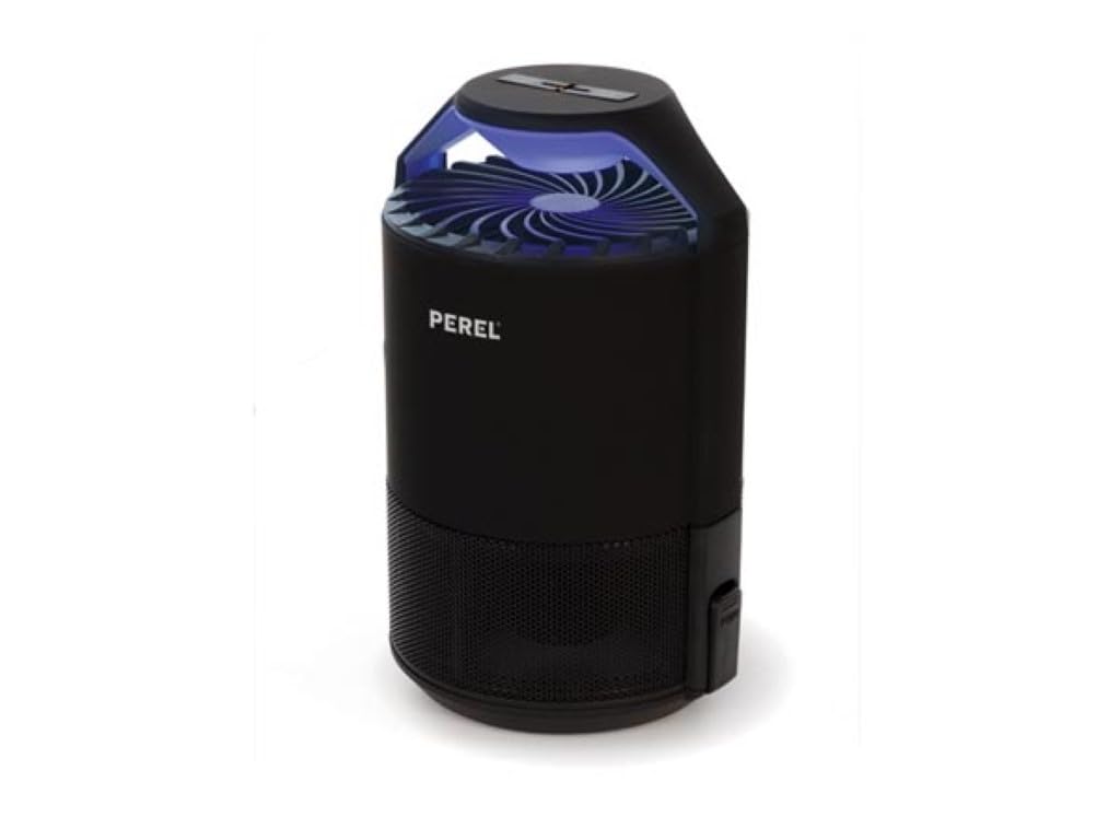 Perel LED-UV Insektenvernichter mit Ventilator, 50 m² Abdeckung, leiser Betrieb, USB-betrieben, kompaktes Gerät für den Innenbereich