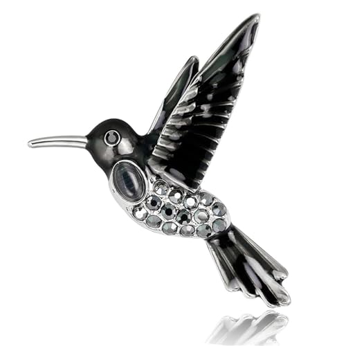 Image of coadipress Colorful Birds Brooch Pins Crystal Rhinestone Branch Bird Brooch Cute Enamel Animal Magpie Hummingbird Pin Fashion Jewelry Accessories Gifts