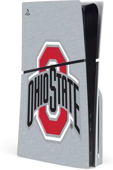 Skinit Decal Gaming Skin Compatible with PS5 Slim Disk Console - Officially Licensed Ohio State University Buckeyes Design