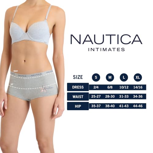 Image of Nautica Women's Cotton Boyshort Underwear Set, 5-Pack