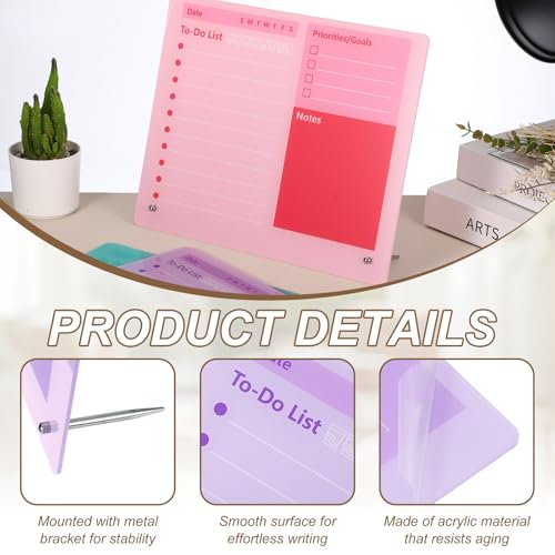Tableau blanc effaçable en acrylique premium, mémo magnétique violet design