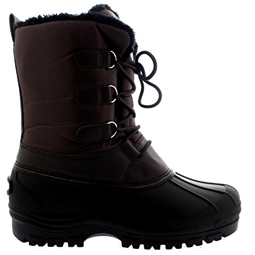 Image of POLAR Mens Muck Lace Up Short Nylon Winter Snow Rain Lace Up Casual Duck Boots