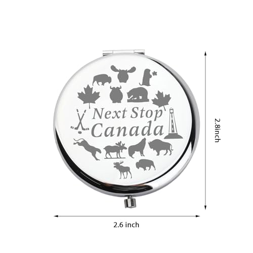 Espejo de maquillaje de viaje redondo WUSUANED Canadá miniatura 2