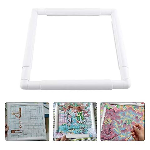 HEEPDD Quadratische Stickrahmen, Kunststoff Cross Stitch Hoop Nähen Hoop Stickerei Snap Frame Hoop für Stickerei Cross Stitch Quilting Needlepoint Tool(27.9×27.9cm) Cover