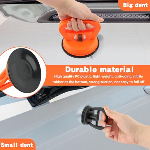 CHENZORVAX Car Dent Repair Kit,with 3 Pcs Dent Repair Pullers 2 Pcs Waxing Sponge Blocks and Cloth Suction Cup Powerful Indent‌ Removal for Car Dents Glass, Screen and Objects Moving(Orange+Black) by CHENZORVAX - Used condition - Image 6