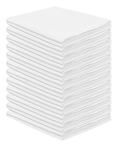 Image of Btag Premium Pure Cotton Handkerchiefs for Men | White with Stylish Border | Soft, Durable & Absorbent Hanky /Rumal | Classic Solid Design for Boys & Men |White (Pack of 12) 53 x 53 CM