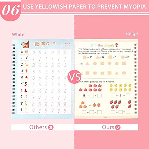 Kiyaan Magic Practice Copybook Refills for Kids, Magic Calligraphy That Can Be Reused Tracing Handwriting Copybook Set, English Writing Practice Book for Kid (5 Refills Only) 4